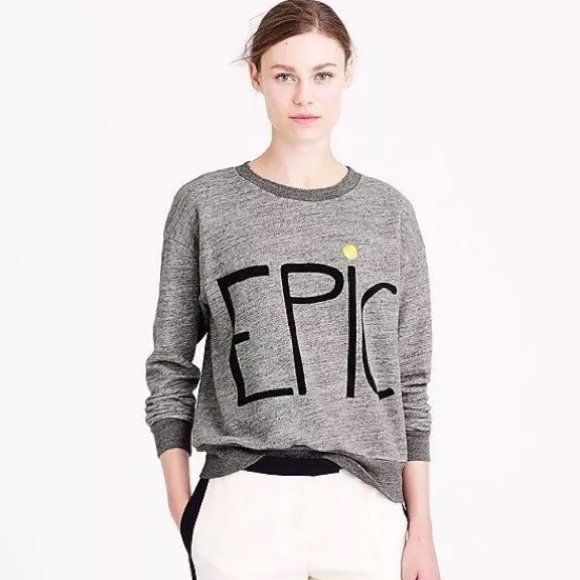 J. Crew Tops - HUGO GUINNESS for J. CREW Gray EPIC Sweatshirt Top